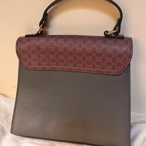 Dune London Burgundy and Gray Satchel - Picture 3 of 5